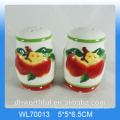 Kitchen creative apple ceramic seasoning spice jars wholesale